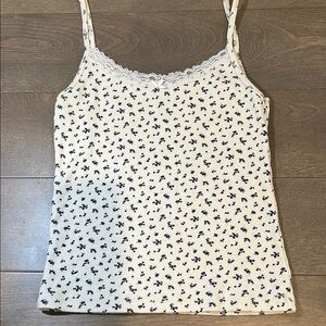 Floral Lace Trim Women's Top